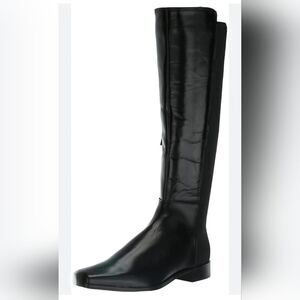 Nine West On Point Black Leather Tall Riding Boot Size 6
